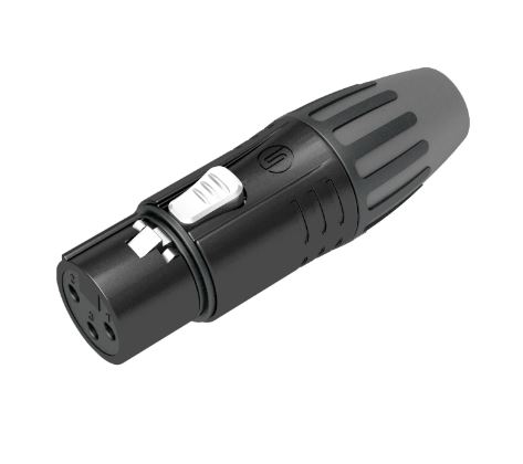 CONECTOR XLR HEMBRA 3 PIN, NEGRO
