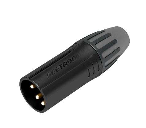 CONECTOR XLR MACHO 3 PIN , NEGRO