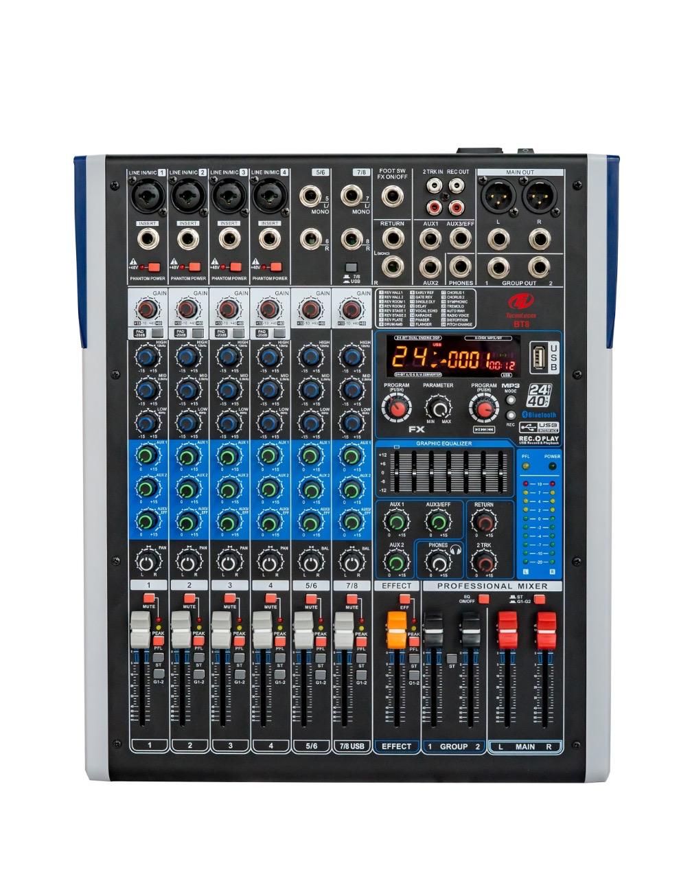 MESCLADOR DE AUDIO 8 CANALES
