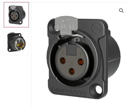CONECTOR 3 PIN XLR CHASIS -3PIN HEMBR...