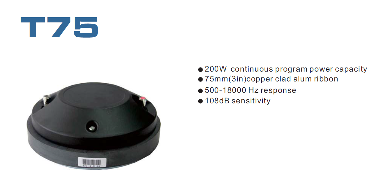 DRIVER 2" 75MM , 100W RMS 500-1800
